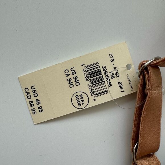NWT Aerie Wire Less Wireless Tan Nude Soft Bra Size 34C T shirt Light Padding - Picture 2 of 5